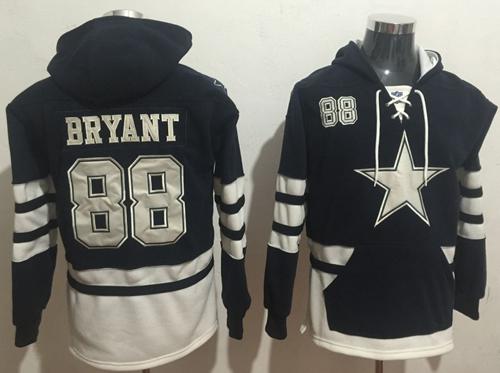 Nike Cowboys #88 Dez Bryant Navy Blue/White Name & Number Pullover NFL Hoodie